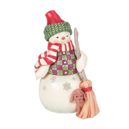 Snowman with Dog Peeking Fig