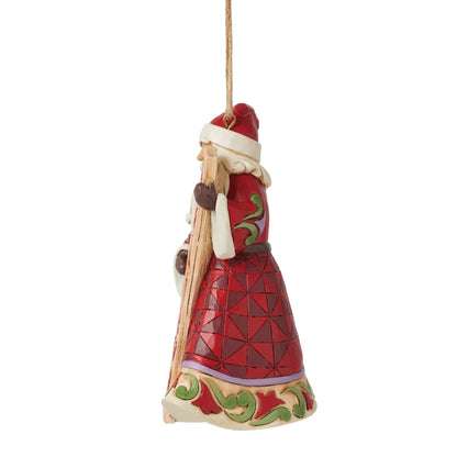 Santa with Porch Board Orn