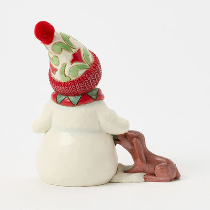 Snowman with Dog & Scarf Pint