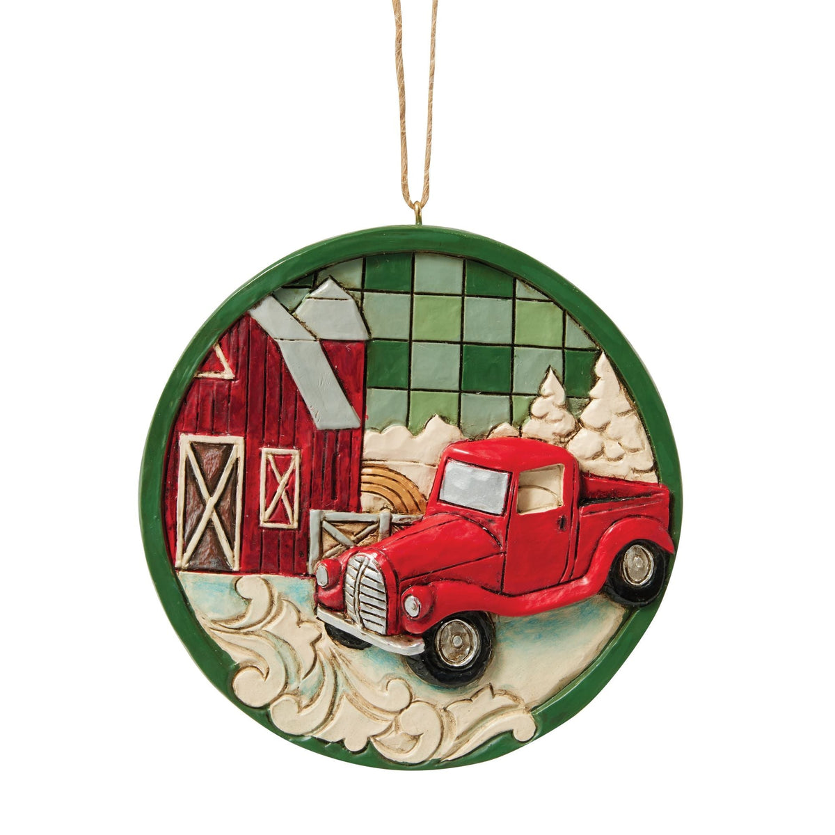 Highland Glen Red Truck Orn