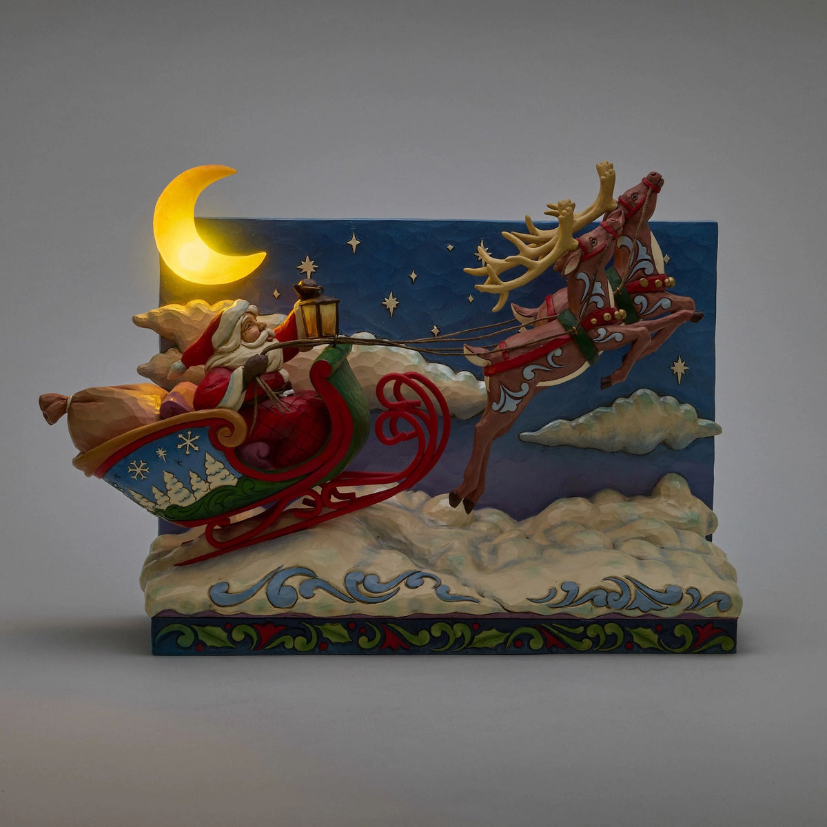 Santa Sleigh with Reindeer LED