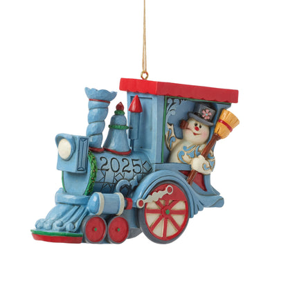 Dated 2025 Frosty in Train Orn