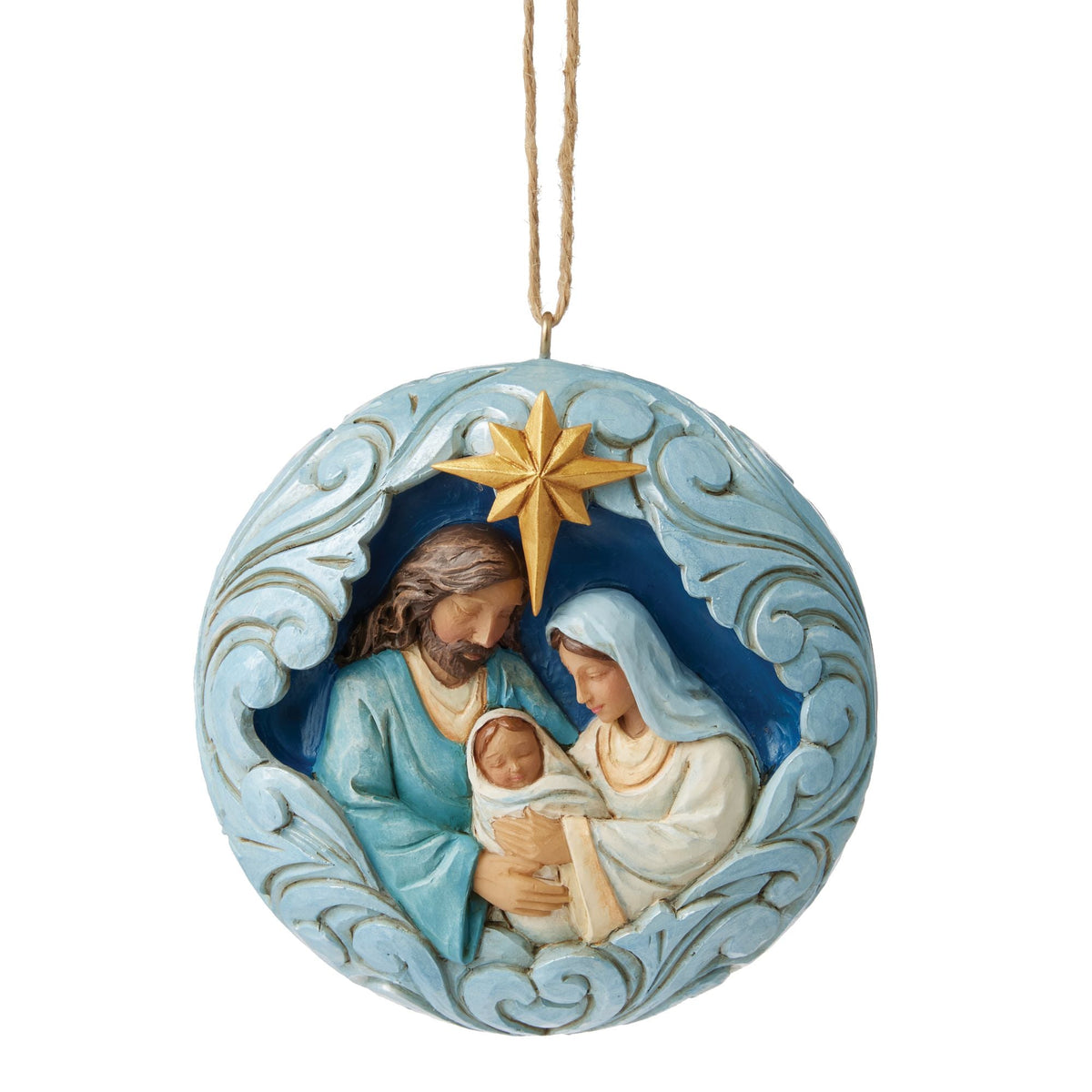 Blue & Gold Holy Family Orn
