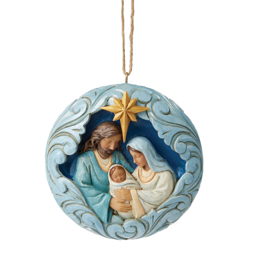 Blue & Gold Holy Family Orn