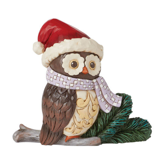 Mini Owl with Santa Hat Fig