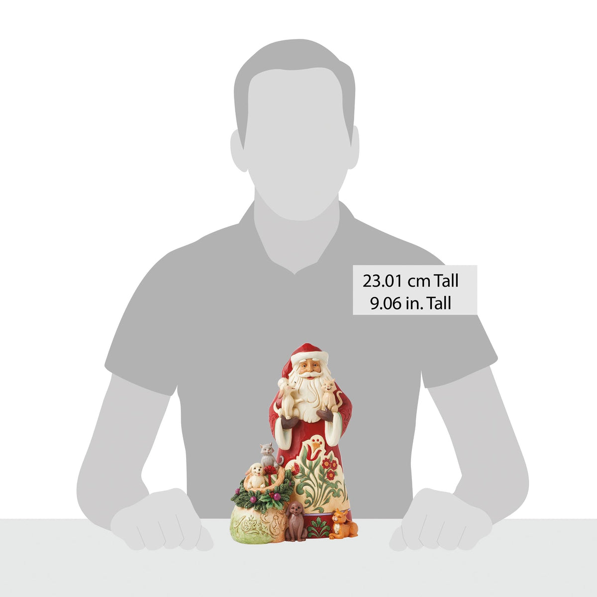 Santa with Pets Figurine