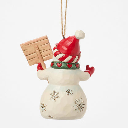 Snowman Peace & Joy Sign Orn